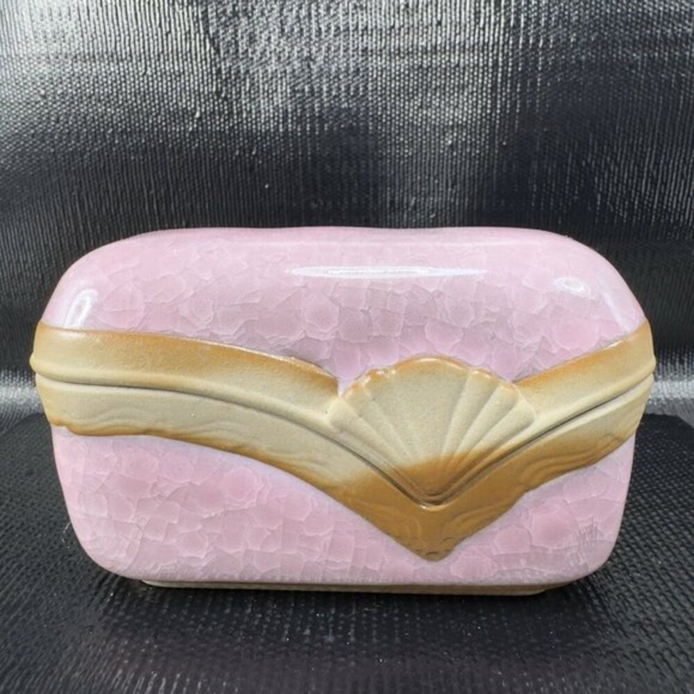 Crowning Touch Collection Crystalline Pottery Shell‎ Trinket Dish Jewelry Holder